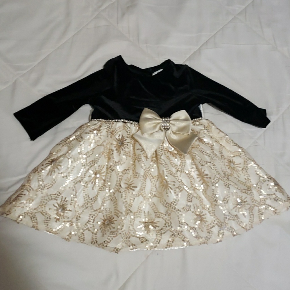 Black & Gold Sequin Dress